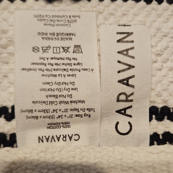 Black and White Geometric Patterned Rug - Picture 2 of 3